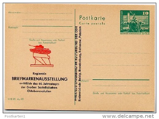 DDR P79-9c-77 C44-c Postkarte PRIVATER ZUDRUCK Panzerdenkmal Kleinmachnow 1977 - Privatpostkarten - Ungebraucht