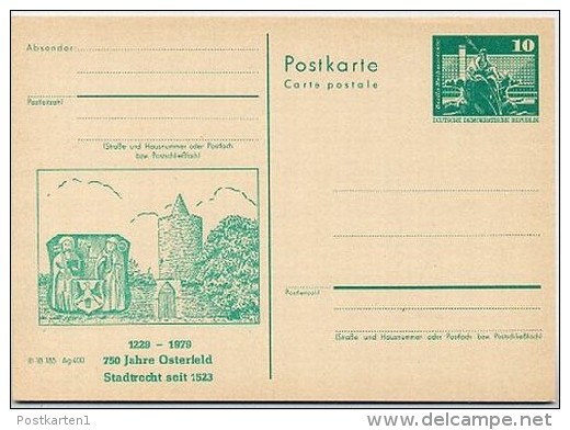 DDR P79-27b2-79 C101-c Postkarte PRIVATER ZUDRUCK Stadtmauer Wappen Osterfeld 1979 - Cartes Postales Privées - Neuves