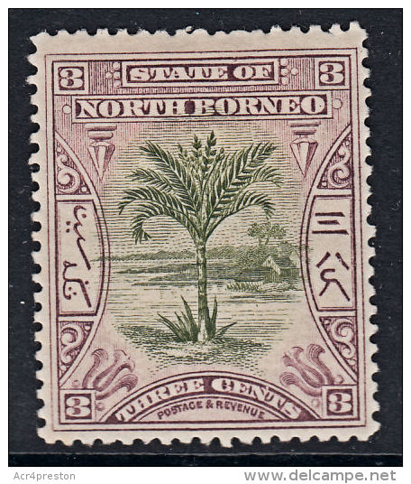 C0347 NORTH BORNEO 1897, SG 97 3c Green &amp; Dull Mauve, Mounted Mint - Borneo Del Nord (...-1963)