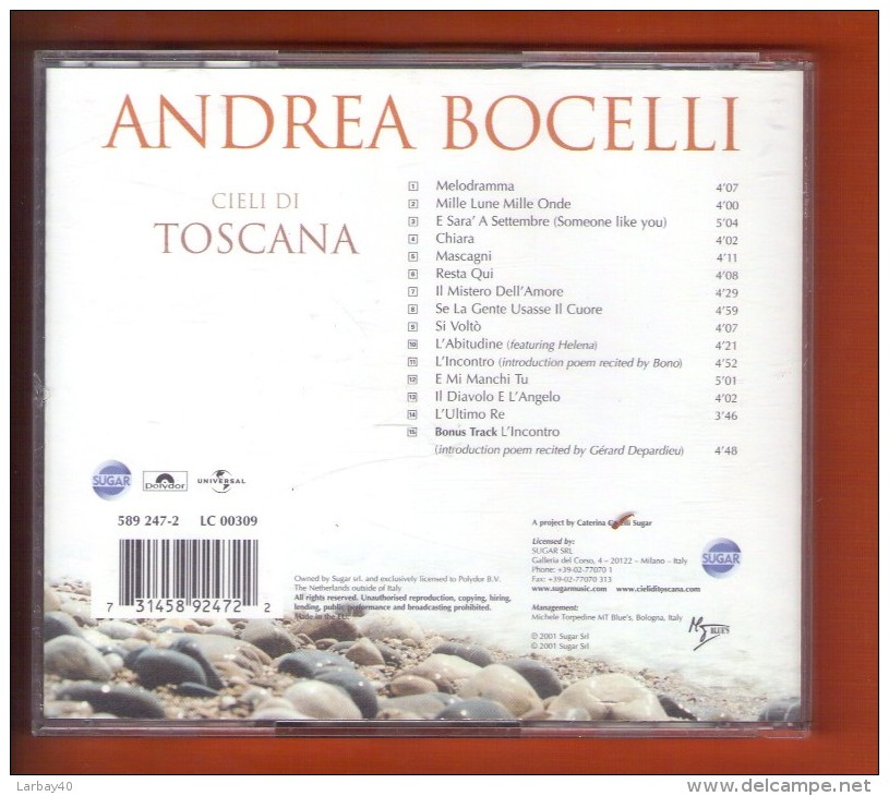 Cd Cieli Di Toscana Andrea Bocelli - Klassik