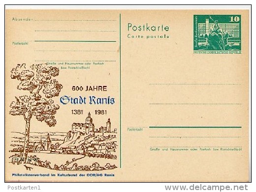 DDR P79-14-81 C149 Postkarte PRIVATER ZUDRUCK 600 J. Ranis 1981 - Cartes Postales Privées - Neuves