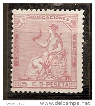 ESPAÑA 1873 - Edifil#132 Sin Goma (*) - Unused Stamps