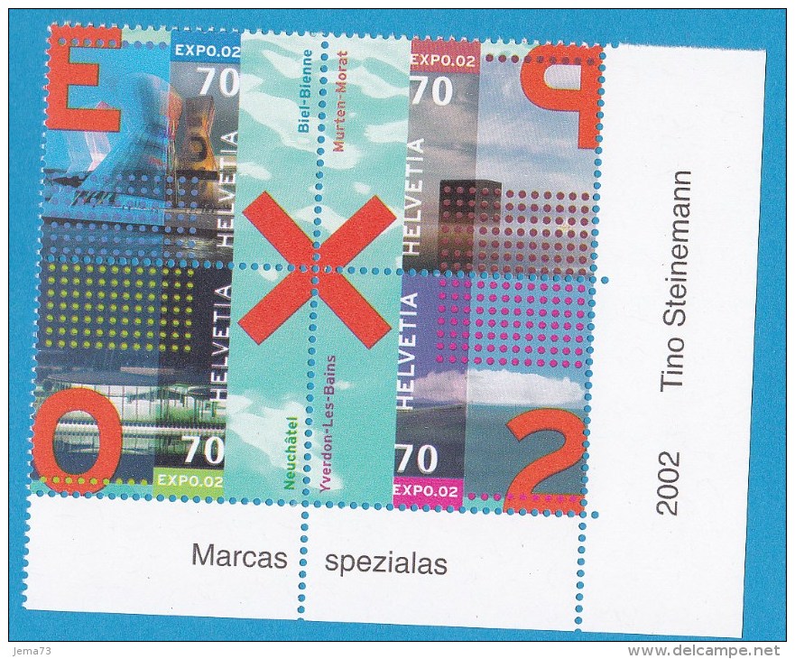 N° 1710 à 1713 Expo 92 Papier Avec Fragements De Fils De Soie: Artelage De Bienne, Morat,Neuchâtel Yverdon - Unused Stamps