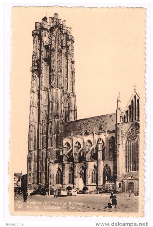 I1841 Mechelen Malines - Hoofdkerk St. Rombout - Cathedrale St. Rombaut - Auto Cars Voitures / Viaggiata 1952 - Mechelen