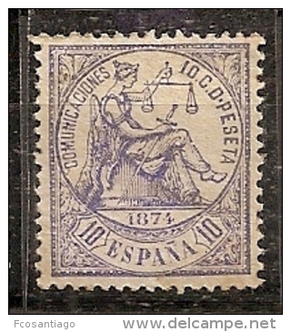ESPAÑA 1874 - Edifil #145a - MLH * - Unused Stamps