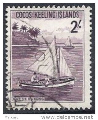 COCOS - 2/- Bateau Oblitéré TTB - Cocos (Keeling) Islands