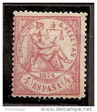 ESPAÑA 1874 - Edifil #151 - MLH * - Ungebraucht