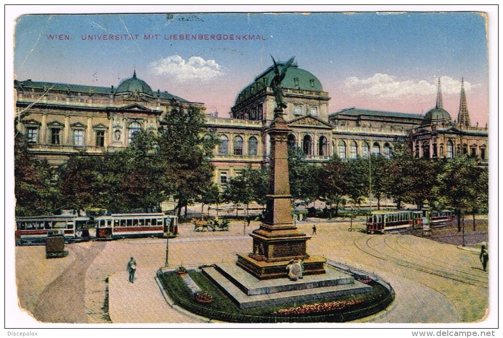 I1853 Wien - Universitat Mit Liebenbergdenkmal - Tram / Viaggiata - Wien Mitte