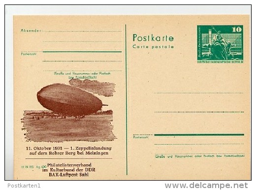 DDR P79-38a-81 C170-a Postkarte ZUDRUCK Zeppelinlandung Meiningen Typ 1 1980 - Privatpostkarten - Ungebraucht