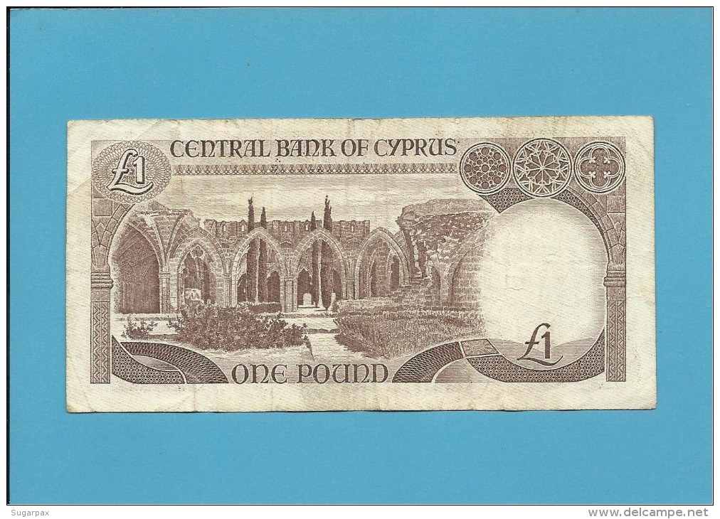 CYPRUS - 1 POUND ( BIR LIRA ) - 01.11.1989 - P 53a - Chypre