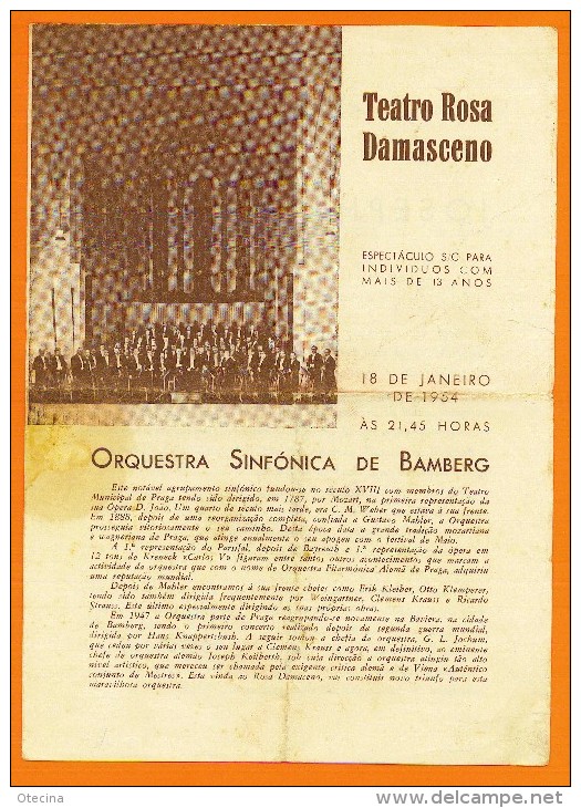 PORTUGAL Santarém - Teatro Rosa Damasceno 18 Janvier 1954 - Concert Orchestre Symphonique De Bamberg - Joseph KEILBERTH - Manifesti & Poster