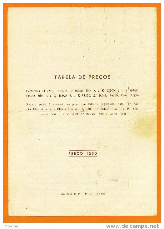 PORTUGAL Santarém - Teatro Rosa Damasceno 18 Janvier 1954 - Concert Orchestre Symphonique De Bamberg - Joseph KEILBERTH - Affiches & Posters