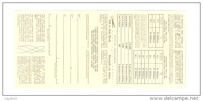 Super Loto Canada 1980 - Lottery Ticket - Lottery Tickets