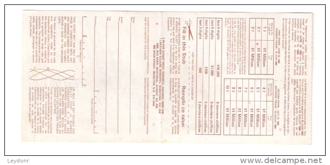 Super Loto Canada 1980 - Lottery Ticket - Lottery Tickets