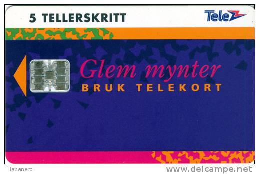 NORWAY - 1993 - N18 - PROMOTION CARD - FORGET COINS - 5 UNITS - MINT - Noorwegen