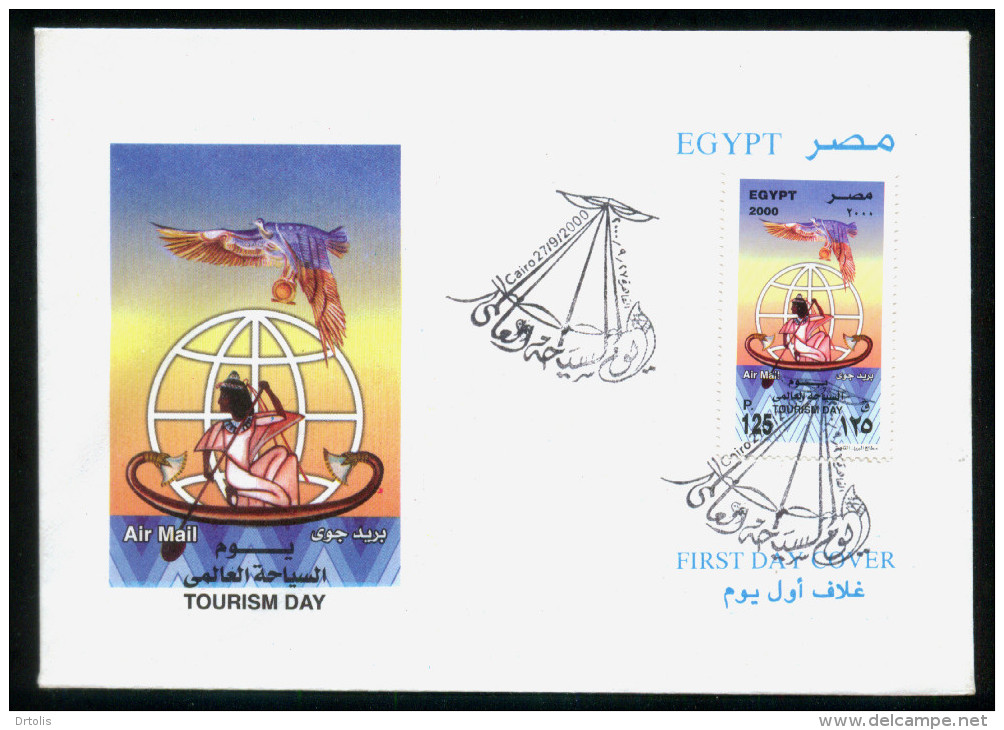 EGYPT / 2000 / AIRMAIL / WORLD TOURISM DAY / NEKHBET / PHARAONIC BOAT / EGYPTOLOGY / FDC - Covers & Documents