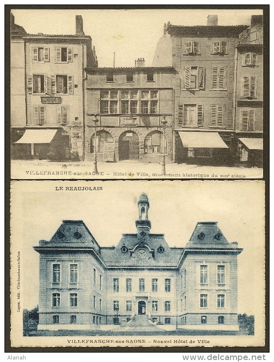VILLEFRANCHE Sur SAONE Ancien Et Nouvel Hôtel De Ville (Lepas) Rhône (69) - Villefranche-sur-Saone