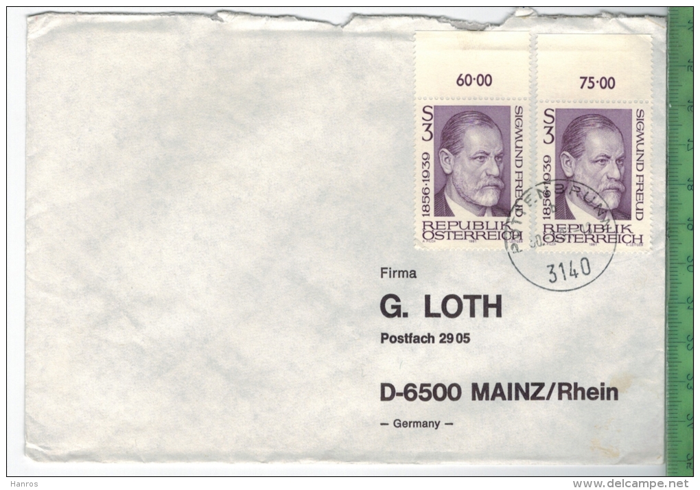 1981 Österreich Nach Deutschland, Mehrfachfrankatur Auf Brief,  Brief Gelaufen, 30.8.81,  Größe: 16,3 X 11,5 Cm - Briefe U. Dokumente