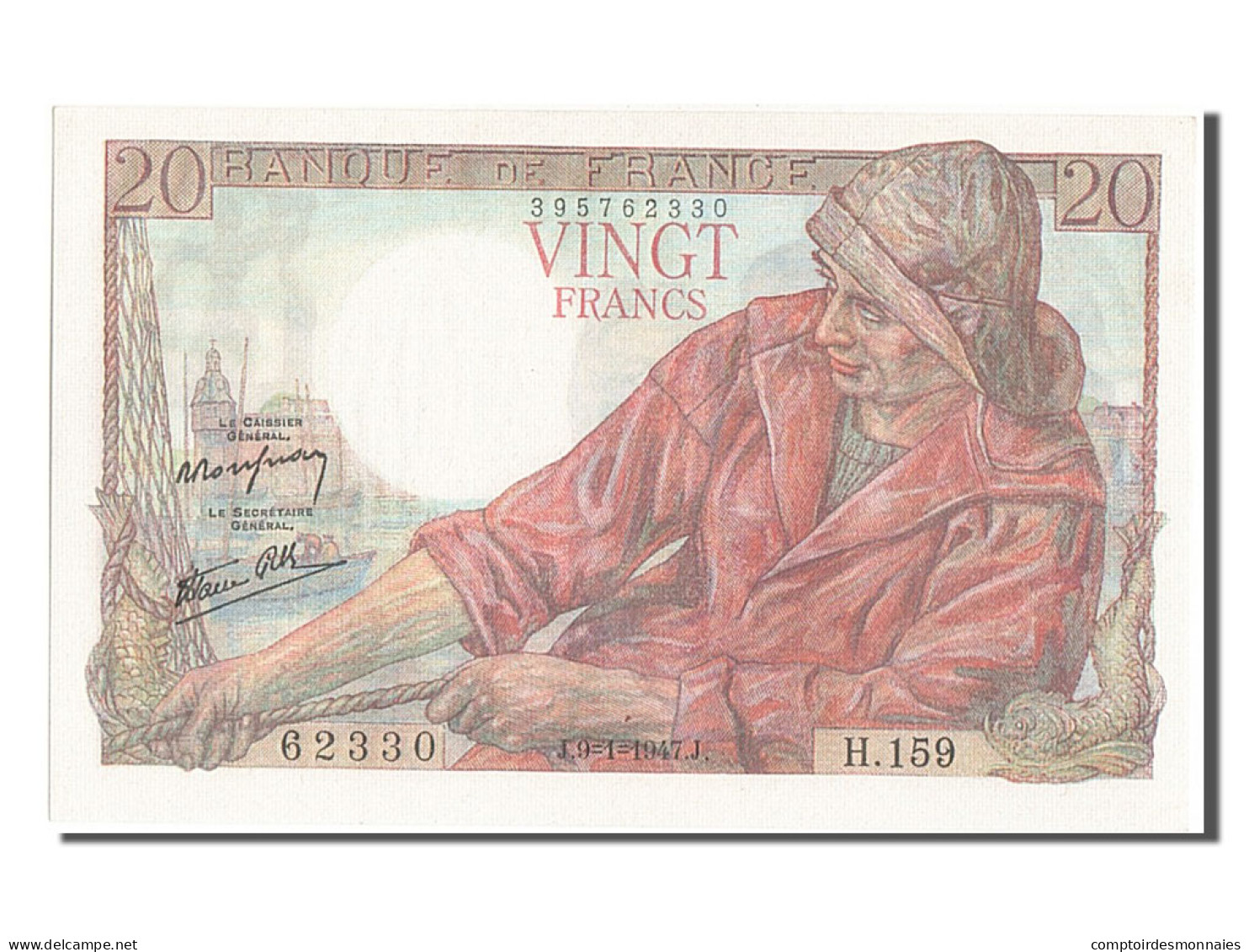 Billet, France, 20 Francs, 20 F 1942-1950 ''Pêcheur'', 1947, 1947-01-09, SPL - 20 F 1942-1950 ''Pêcheur''