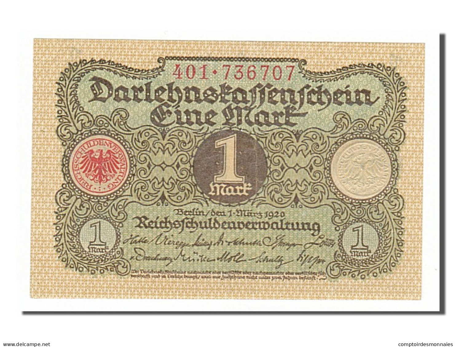 Billet, Allemagne, 1 Mark, 1920, 1920-03-01, SPL - Administration De La Dette