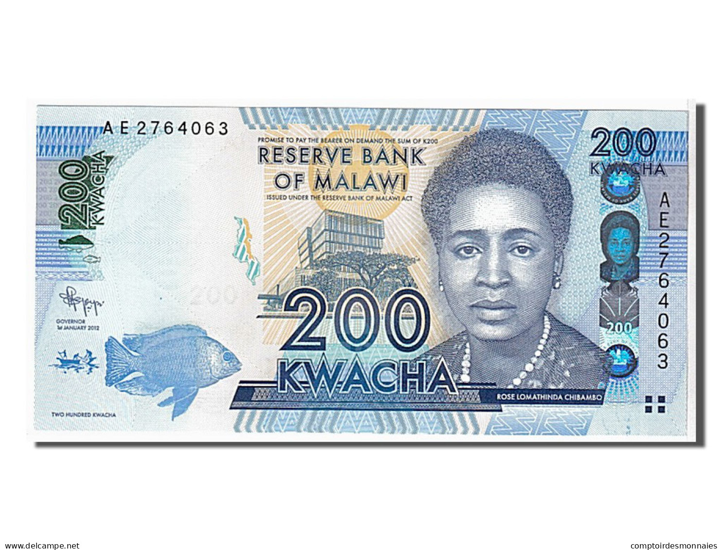 Billet, Malawi, 200 Kwacha, 2012, NEUF - Malawi