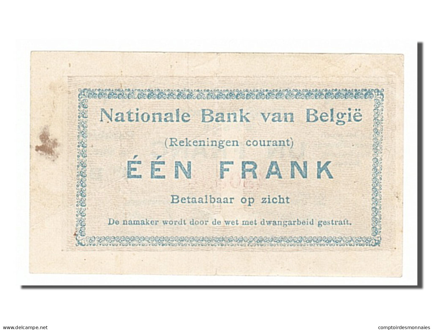 Billet, Belgique, 1 Franc, 1914, 1914-08-27, TTB+ - Autres & Non Classés