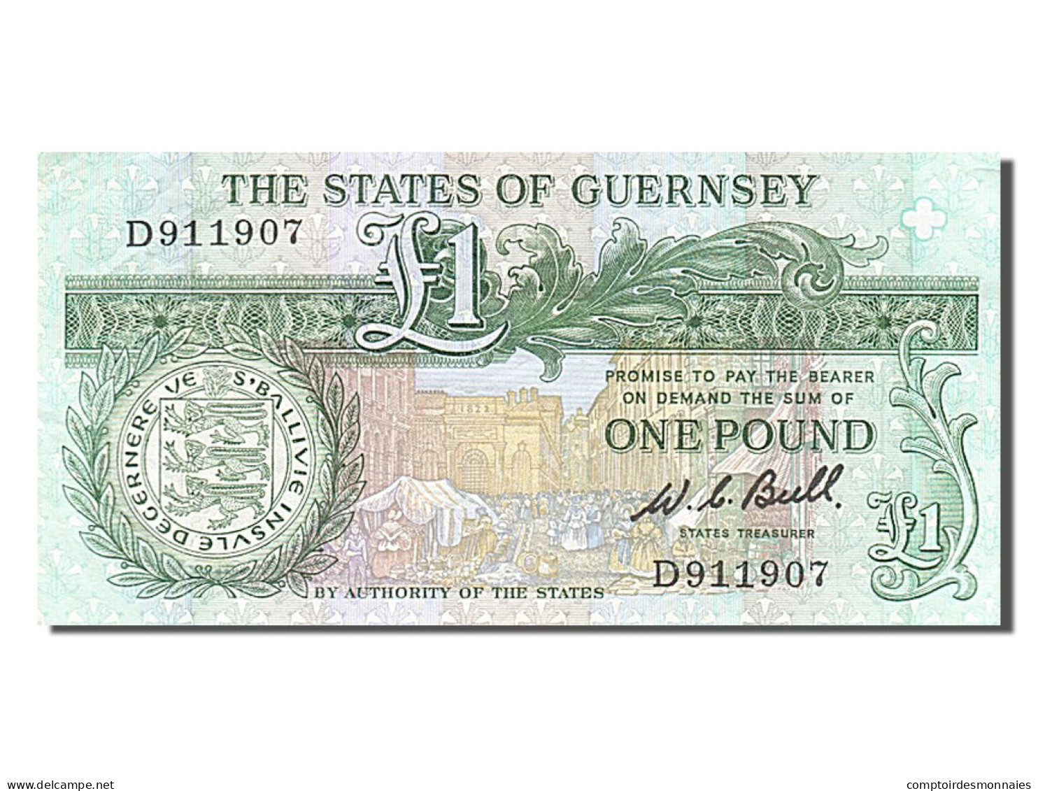 Billet, Guernsey, 1 Pound, 1980, TTB+ - Guernsey