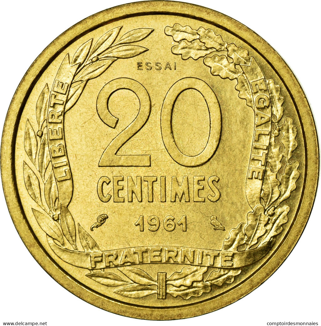 Monnaie, France, 20 Centimes, 1961, FDC, Aluminium-Bronze, KM:E106, Gadoury:330 - Pruebas