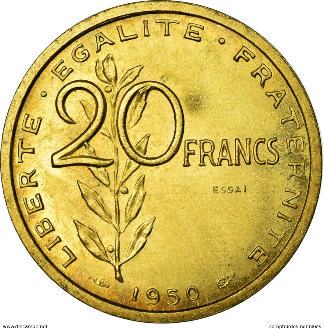 Monnaie, France, 20 Francs, 1950, FDC, Aluminium-Bronze, KM:Pn113, Gadoury:860 - Pruebas