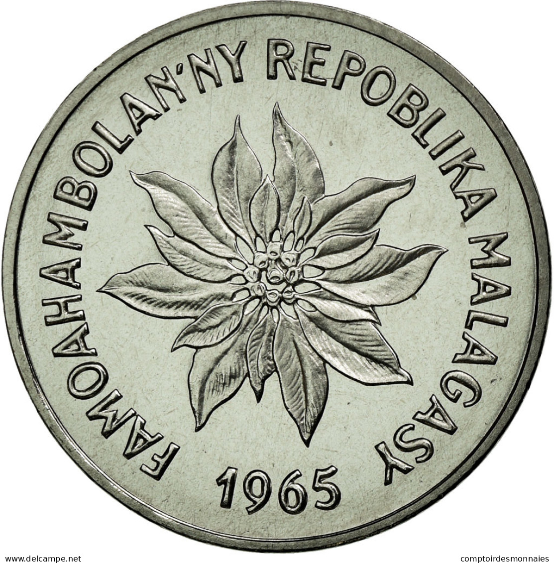 Monnaie, Madagascar, 2 Francs, 1965, Paris, FDC, Stainless Steel - Madagaskar
