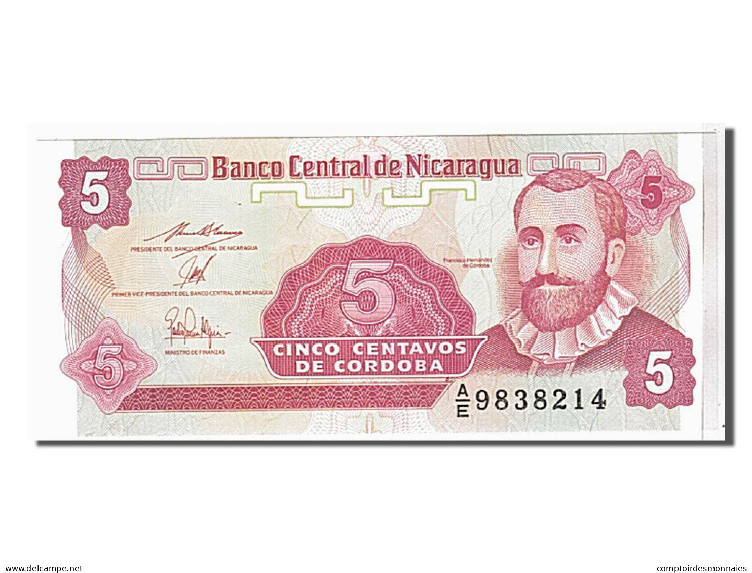 Billet, Nicaragua, 5 Centavos, 1990, KM:168a, NEUF - Nicaragua