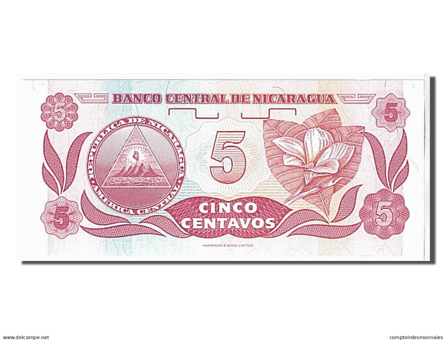 Billet, Nicaragua, 5 Centavos, 1990, KM:168a, NEUF - Nicaragua