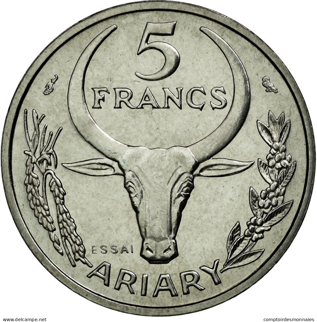 Monnaie, Madagascar, 5 Francs, 1966, Paris, FDC, Stainless Steel - Madagaskar