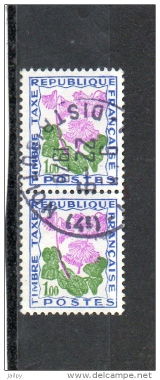 FRANCE    2 Timbres Se Tenant  1,00 F     Année 1964-71   Y&T: 102   Timbres Taxe   (oblitérés) - 1960-.... Used