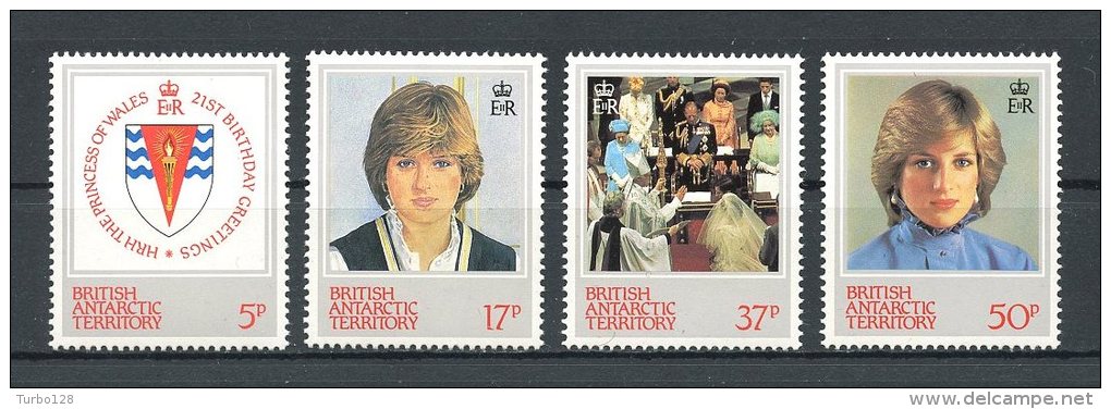 ANTARCTIQUE BRITANNIQUE 1982 N° 114/117 ** Neufs = MNH  Superbes Cote 5 &euro;  Princesse De Galles Diana Armoiries Coat - Nuevos