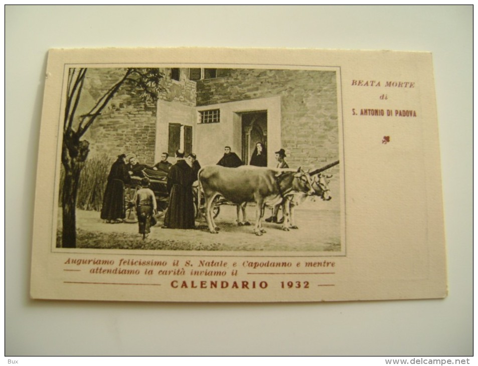 1932  ORFANOTROFIO ORIA BRINDISI  P, ANNIBALE DI FRANCIA S. ANTONIO    RELIGIONE   Calendarietto   CALENDARIO CALENDRIER - Petit Format : 1921-40