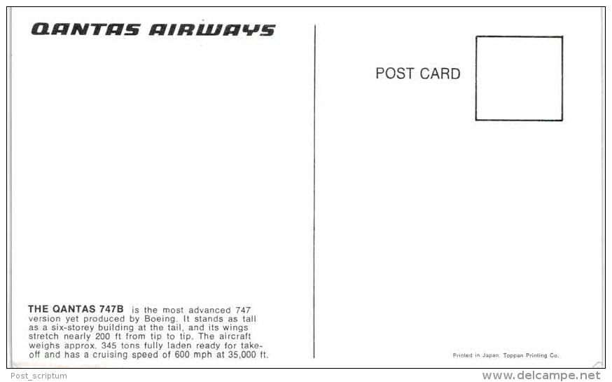 Thème -  Avion -  Qantas 747B - Format 8.5*13.5 Cm - 1946-....: Moderne