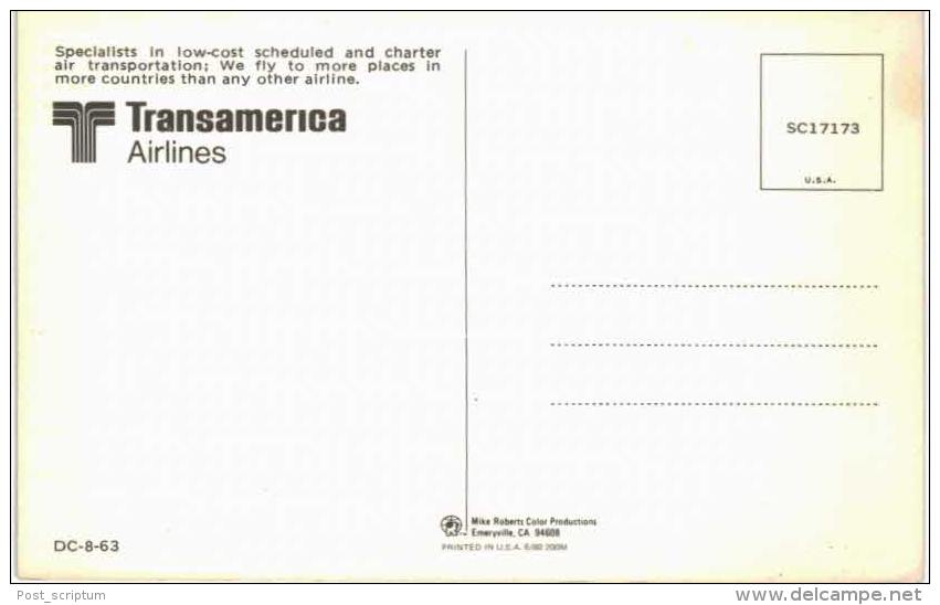 Thème -  Avion - Transamerica Airlines - Format 8.5*13.5  Cm - 1946-....: Moderne