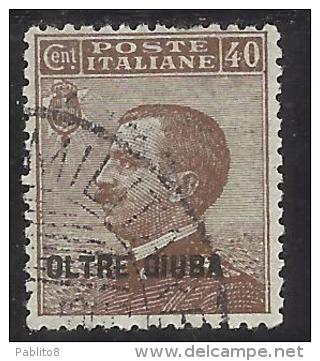 OLTRE GIUBA 1925 SOPRASTAMPATO D´ITALIA ITALY OVERPRINTED 40 CENT TIMBRATO USED OBLITERE' - Oltre Giuba