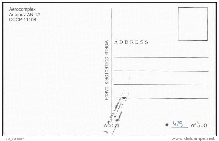 Thème -  Avion - Aerocomplex Antoniv AN 12 CCP 11108  - Format 8.5*13.5  Cm - - 1946-....: Moderne