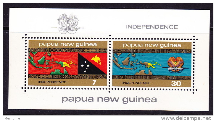 PNG 1975  Independance  Map And Flag   Souvenir Sheet     Sc 423a  **  MNH - Papua New Guinea