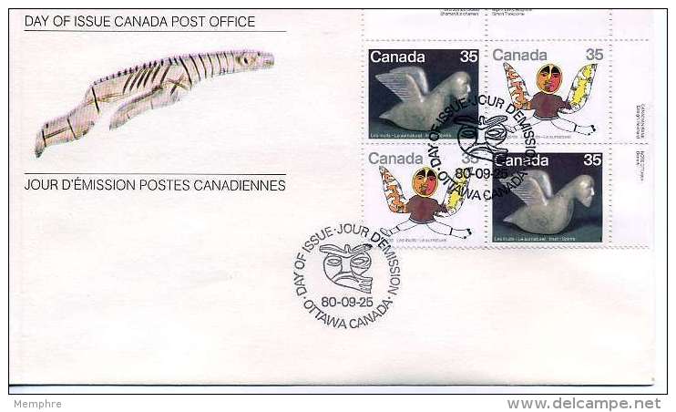 FDC CANADA Sculpture Et Peinture Inuite  Y&T: 747-8  Scott: 868-9 - American Indians