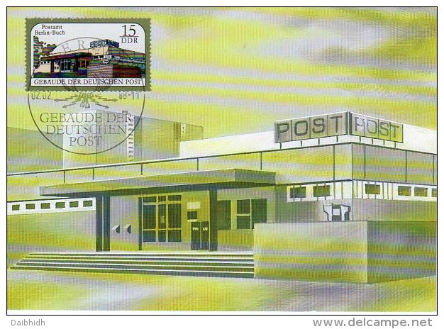 DDR 1988 Post Office Buildings Set Of 3 Official Maximum Cards.  Michel 3145-47 - Maximum Cards