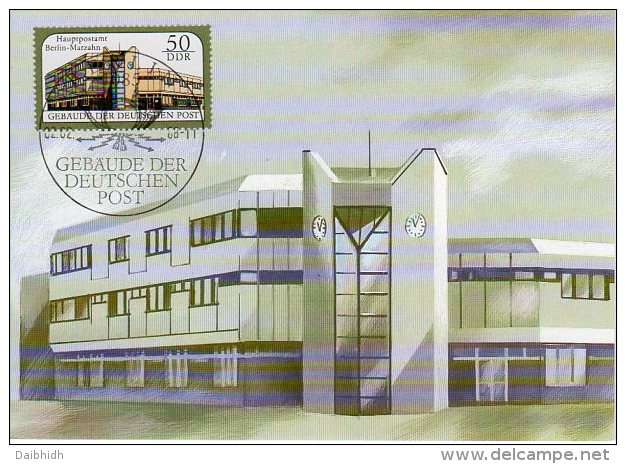 DDR 1988 Post Office Buildings Set Of 3 Official Maximum Cards.  Michel 3145-47 - Maximumkaarten