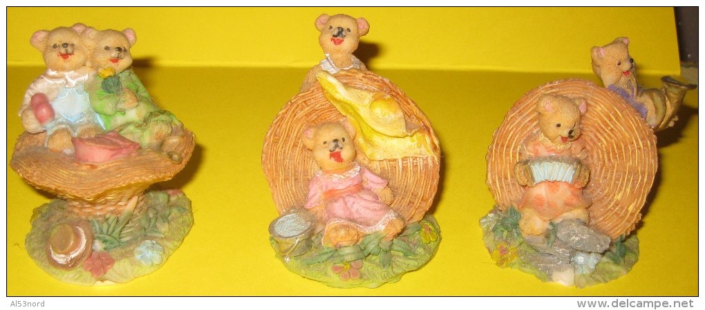 LOT DE 3 FIGURINES OURSONS - Other & Unclassified