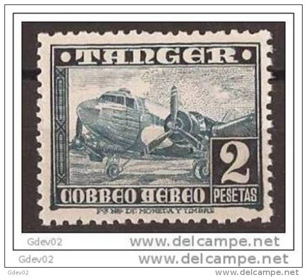 TA170SASF-L4352PC-TTTANSSC. Marruecos Maroc Marocco TANGER ESPAÑOL AVIONES1948 (Ed 170**).sin Charnela MAGNIFICO - Sin Clasificación