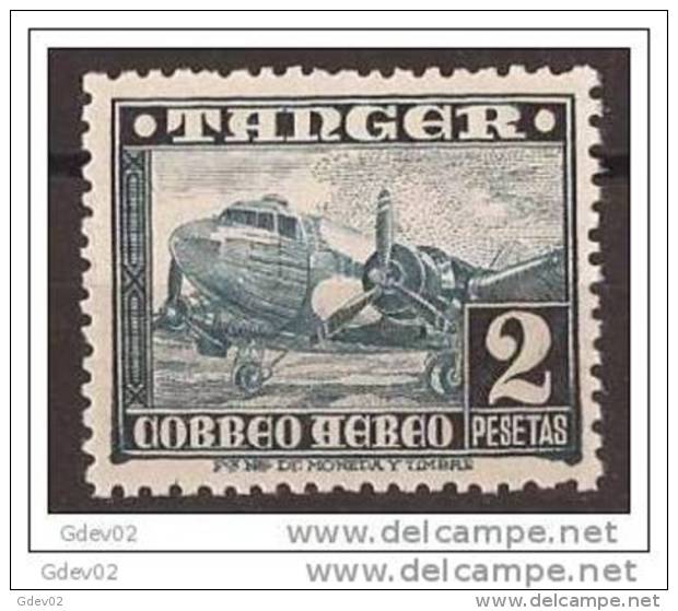 TA170SASF-L4352PC-TREURESPCOLMA. Marruecos Maroc Marocco TANGER ESPAÑOL AVIONES1948 (Ed 170**par).sin Charnela MAGNIFICO - Spanish Morocco