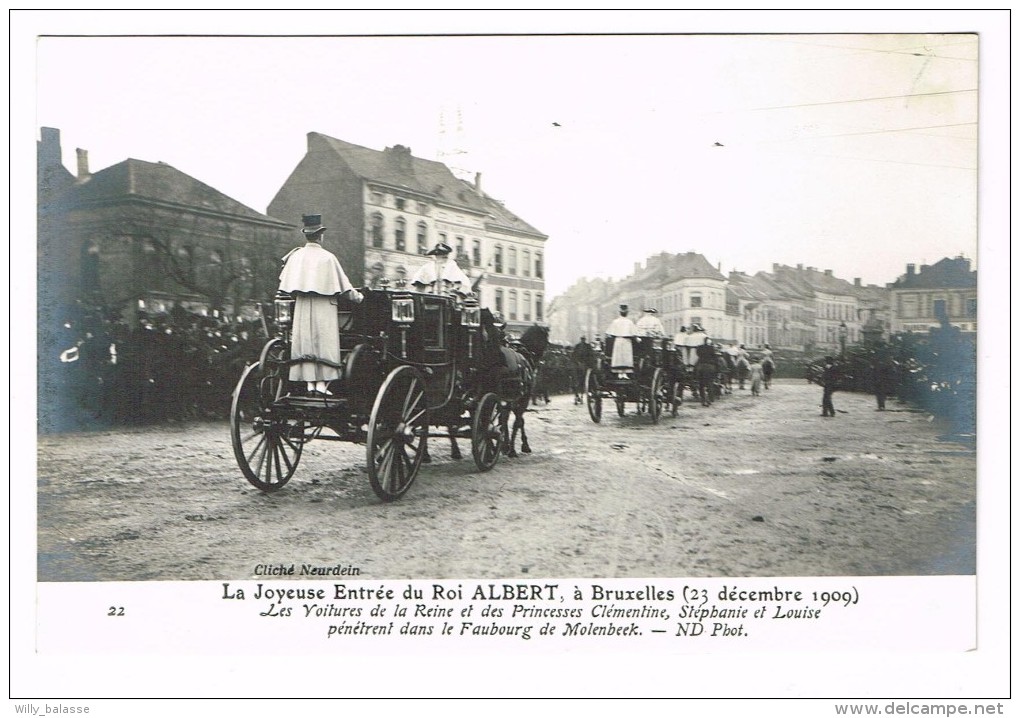 "La Joyeuse Entrée Du Roi Albert à Bruxelles Le 23 Décembre 1909" - Feste, Eventi