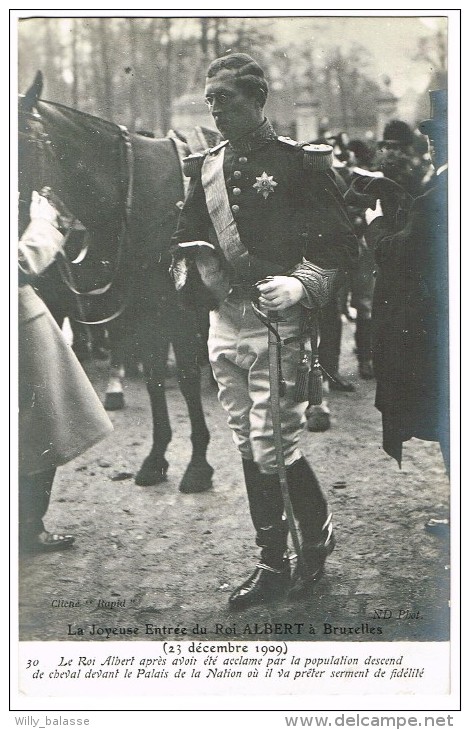 "La Joyeuse Entrée Du Roi Albert à Bruxelles Le 23 Décembre 1909" - Feste, Eventi