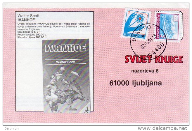 YUGOSLAVIA 1991 Commercial Postcard With Anti-Cancer Week 1d Tax.  SG 2687 - Bienfaisance